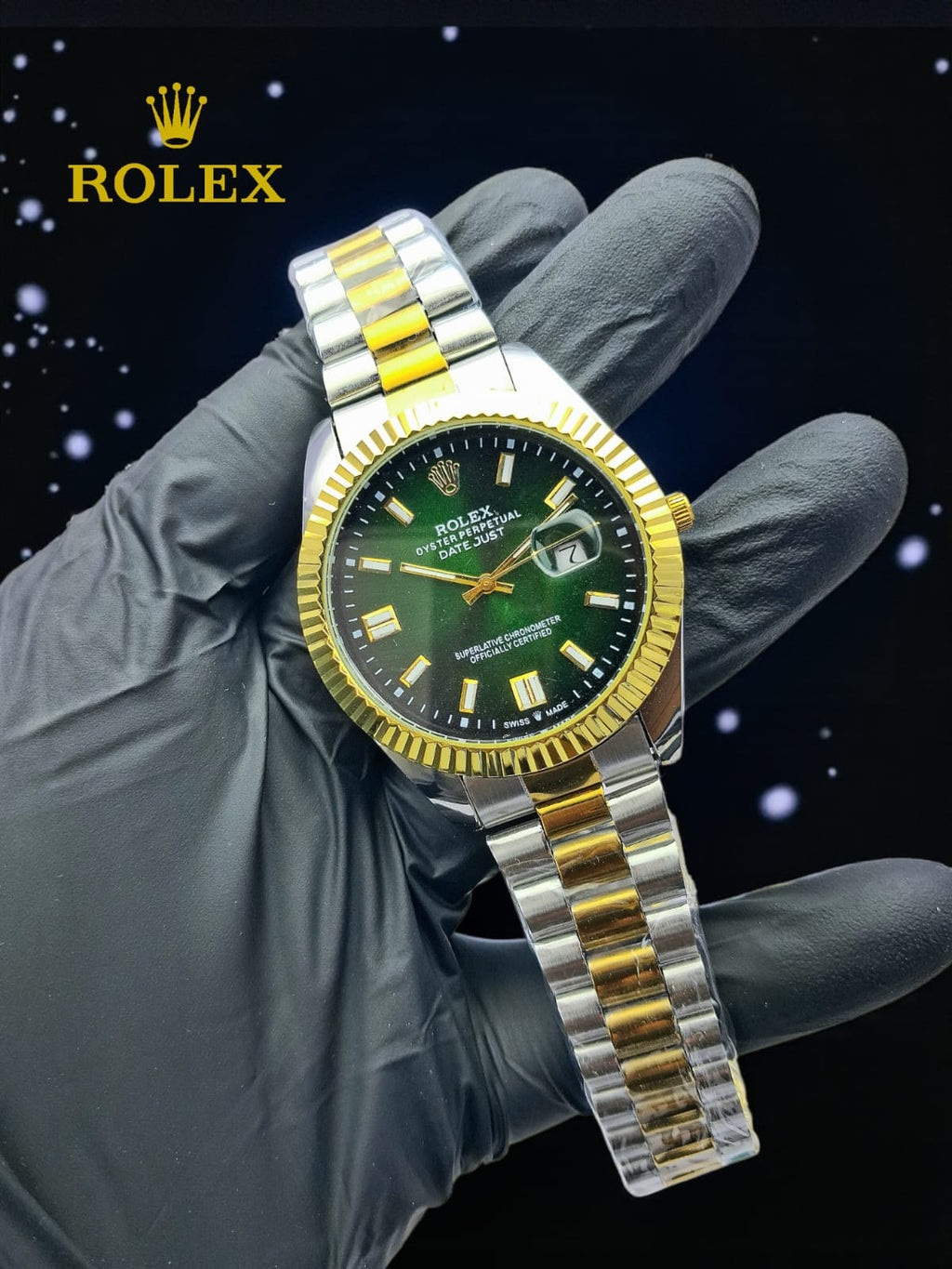 Luxury Date Style Stainless Steel Watch for Men – Premium Gold & Silver Wrist Watch
