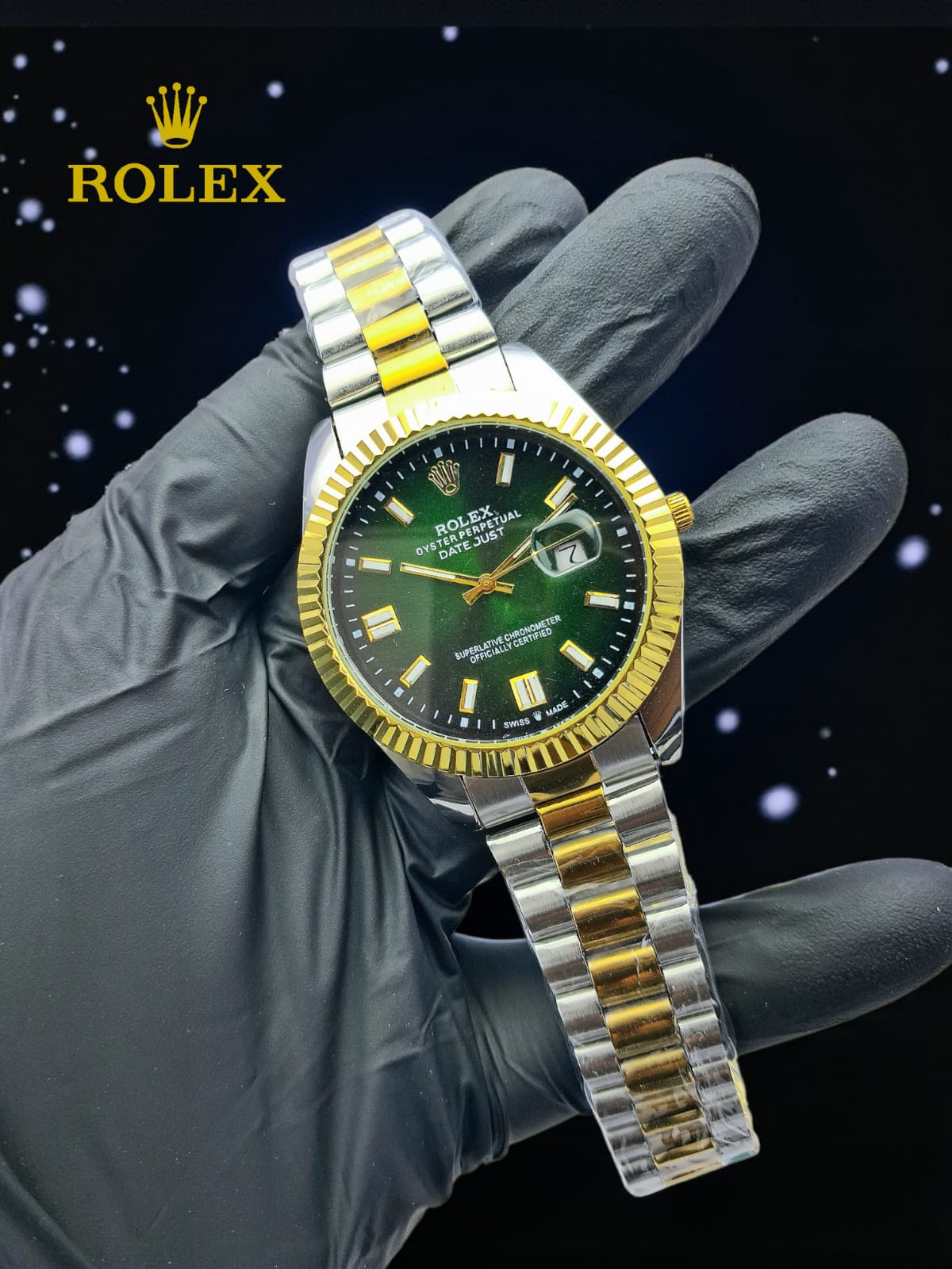Luxury Date Style Stainless Steel Watch for Men – Premium Gold & Silver Wrist Watch
