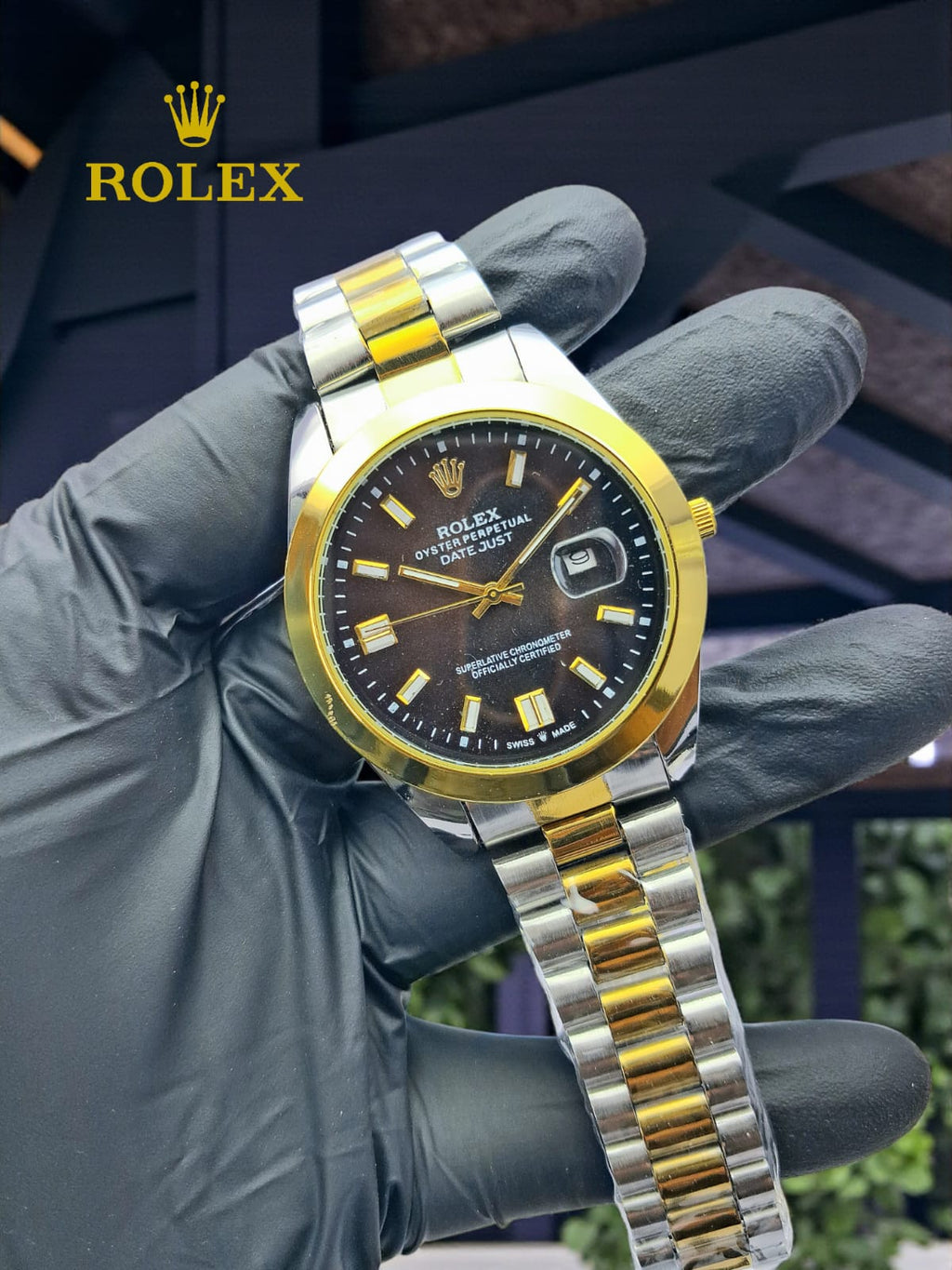 Luxury Date Style Stainless Steel Watch for Men – Premium Gold & Silver Wrist Watch