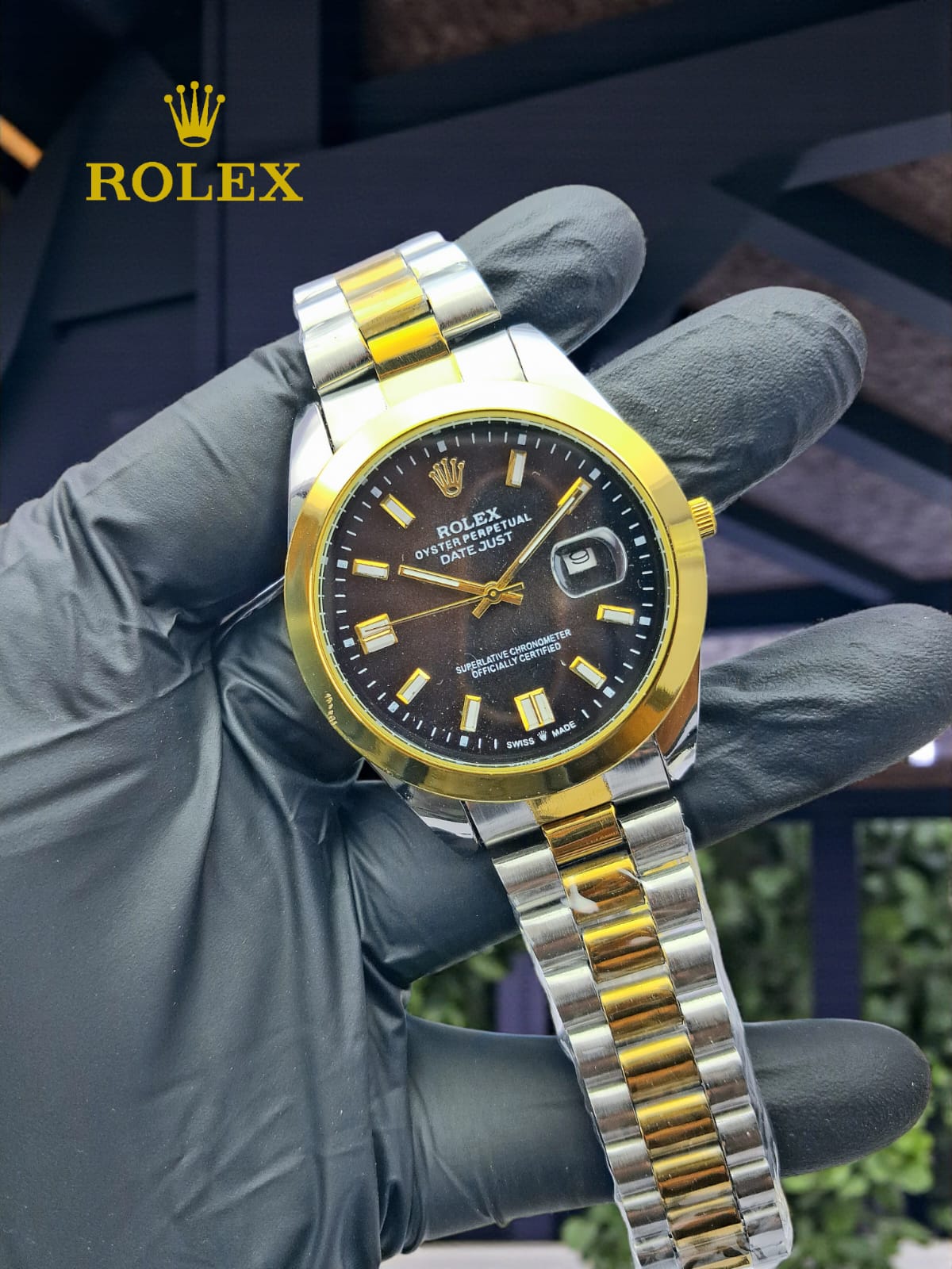 Luxury Date Style Stainless Steel Watch for Men – Premium Gold & Silver Wrist Watch