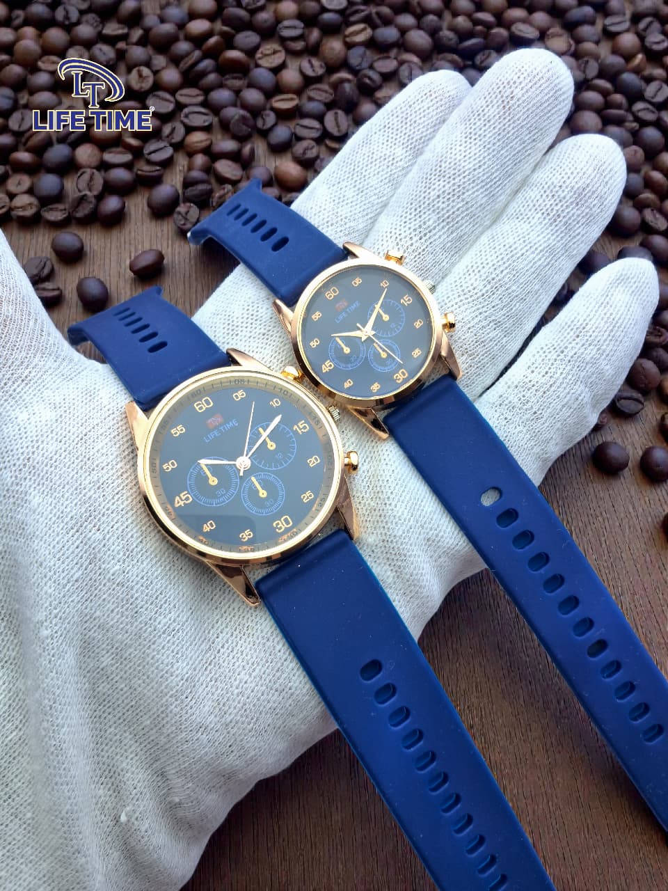 LIFE TIME Couple Watches | Matching His & Hers Quartz Watch Set | Silicone Strap | Stylish Analog Wrist Watches for Men & Women