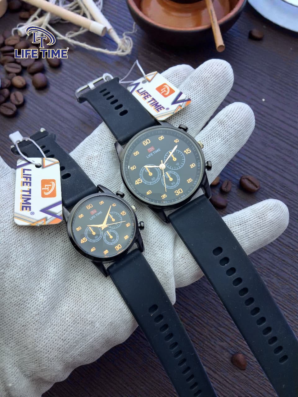 LIFE TIME Couple Watches | Matching His & Hers Quartz Watch Set | Silicone Strap | Stylish Analog Wrist Watches for Men & Women