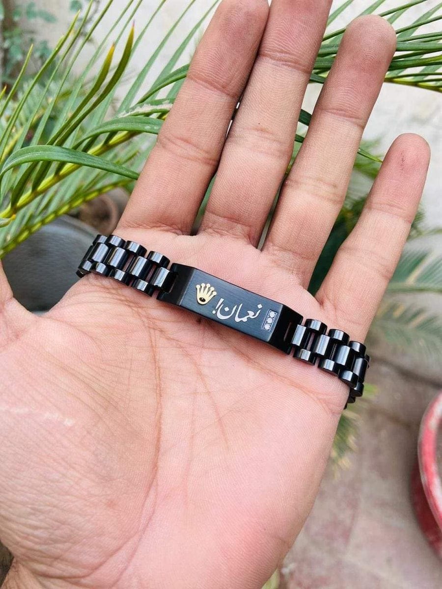 Personalized Engraved Stainless Steel Name Bracelet for Men & Women | Custom Name Bracelet | Gift for Him & Her