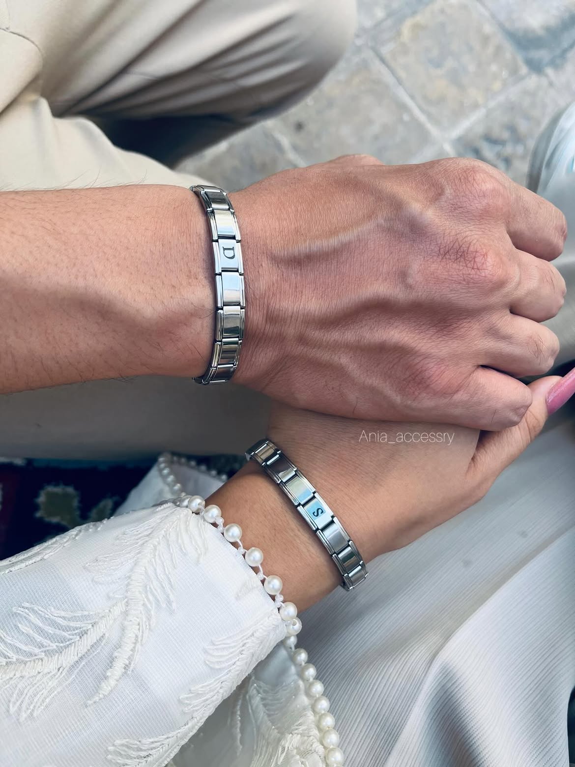Personalized Stainless Steel Photo & Initial Bracelet | Custom Couple Bracelet | Engraved Name Bracelet | Gift for Him & Her