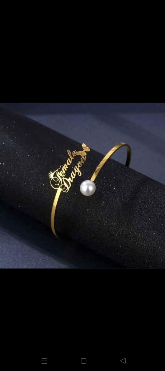 Personalized Name Bracelet – Custom Gold Name Bangle for Women | Stainless Steel Engraved Cuff Bracelet | Custom Gift for Her