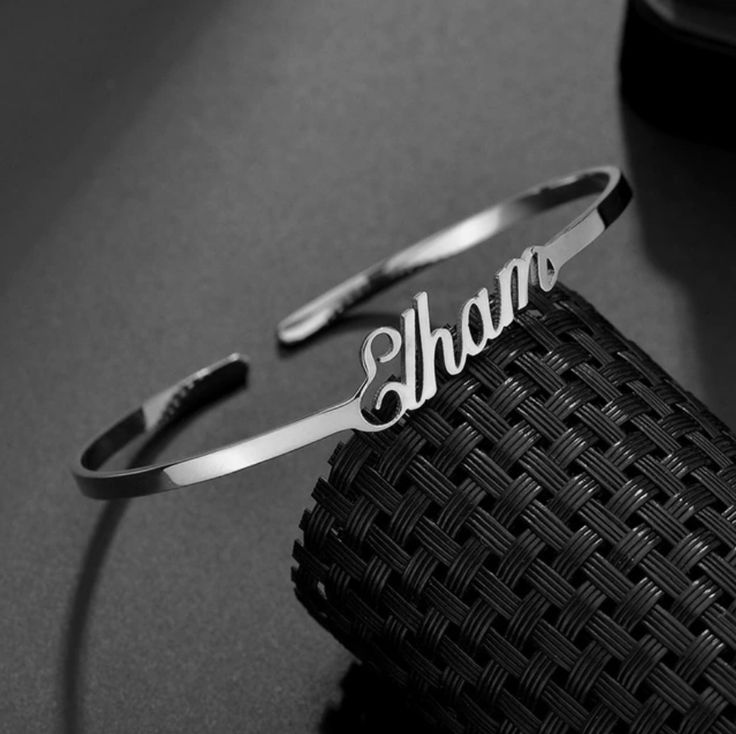 Personalized Name Bracelet – Custom Gold Name Bangle for Women | Stainless Steel Engraved Cuff Bracelet | Custom Gift for Her