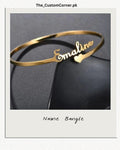Personalized Name Bracelet – Custom Gold Name Bangle for Women | Stainless Steel Engraved Cuff Bracelet | Custom Gift for Her